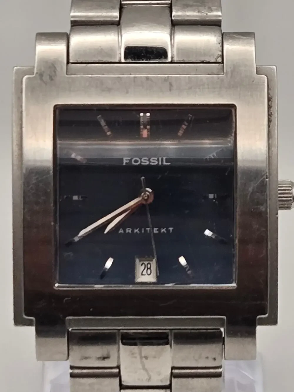 Fossil Arkitekt Watch FS-2795 Stainless Steel Square Face